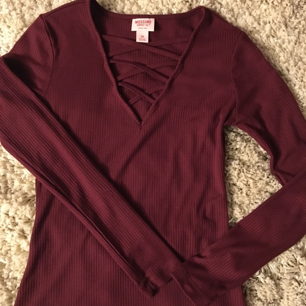 Maroon long sleeve shirt